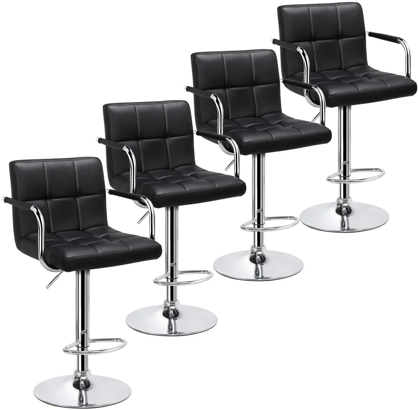 4pcs Adjustable CounterLeather Modern Design Swivel