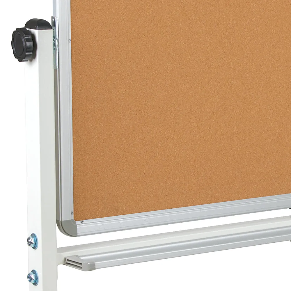 Alamont Home - Hercules Reversible Mobile Cork/Marker Board - Natural/White