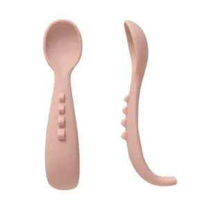 All4Ella Curved Silicone Spoons 2pk Dusty Pink