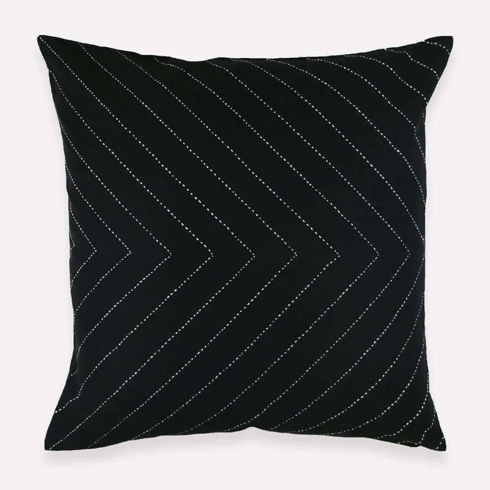 Arrow-Stitch Throw Pillow / Charcoal