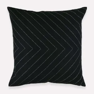 Arrow-Stitch Throw Pillow / Charcoal