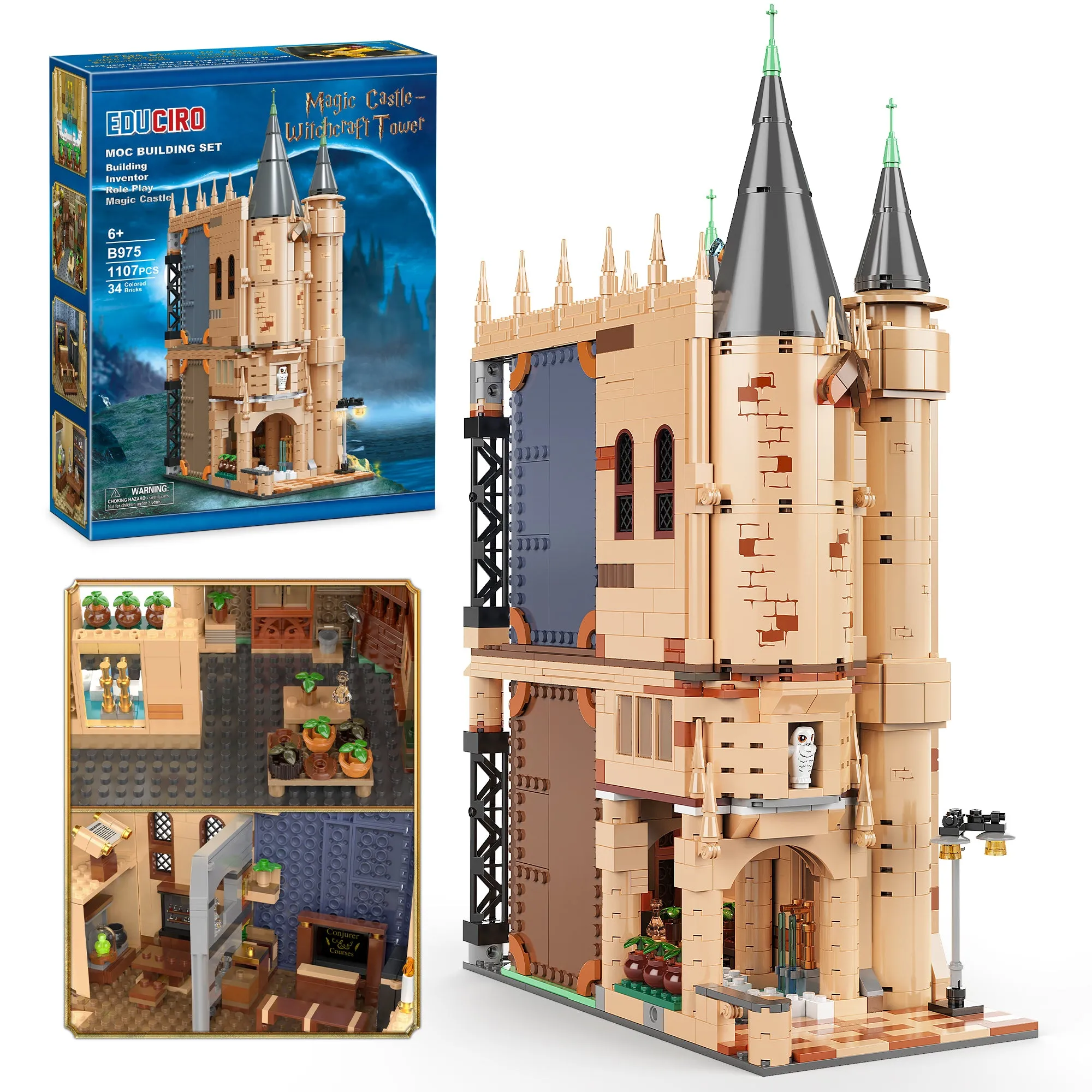 Astronomy Tower Toy Building Set, Harry Theme Castle Building Toys (1107 PCS) Build and Play for Boys Girls 8 9 10 11 12 13 14 Year Old, Gift Ideas for Harry Fans