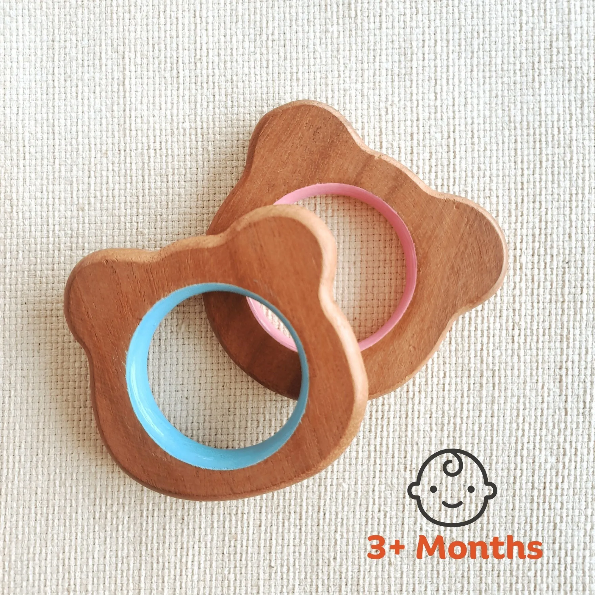 BABYCOV Cute Bear and Panda Natural Neem Wood Teethers for Babies | Natural and Safe | Goodness of Organic Neem Wood | Both Chewing and Grasping Toy | Set of 2 (Age 4  Months)