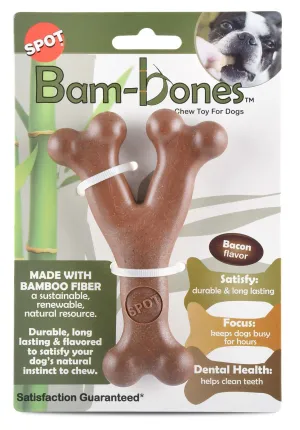 Bam-Bones Bacon Wishbone Chew Toy