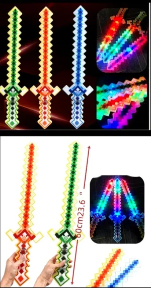 Carnival Toy Light Up Pixelated Swords Wholesale