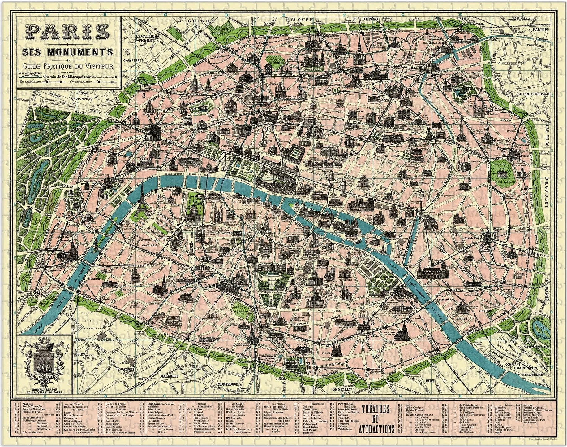 Cavallini & Co. Map of Paris 1000 Piece Puzzle