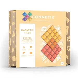 Connetix 2 piece lemon and peach base plates