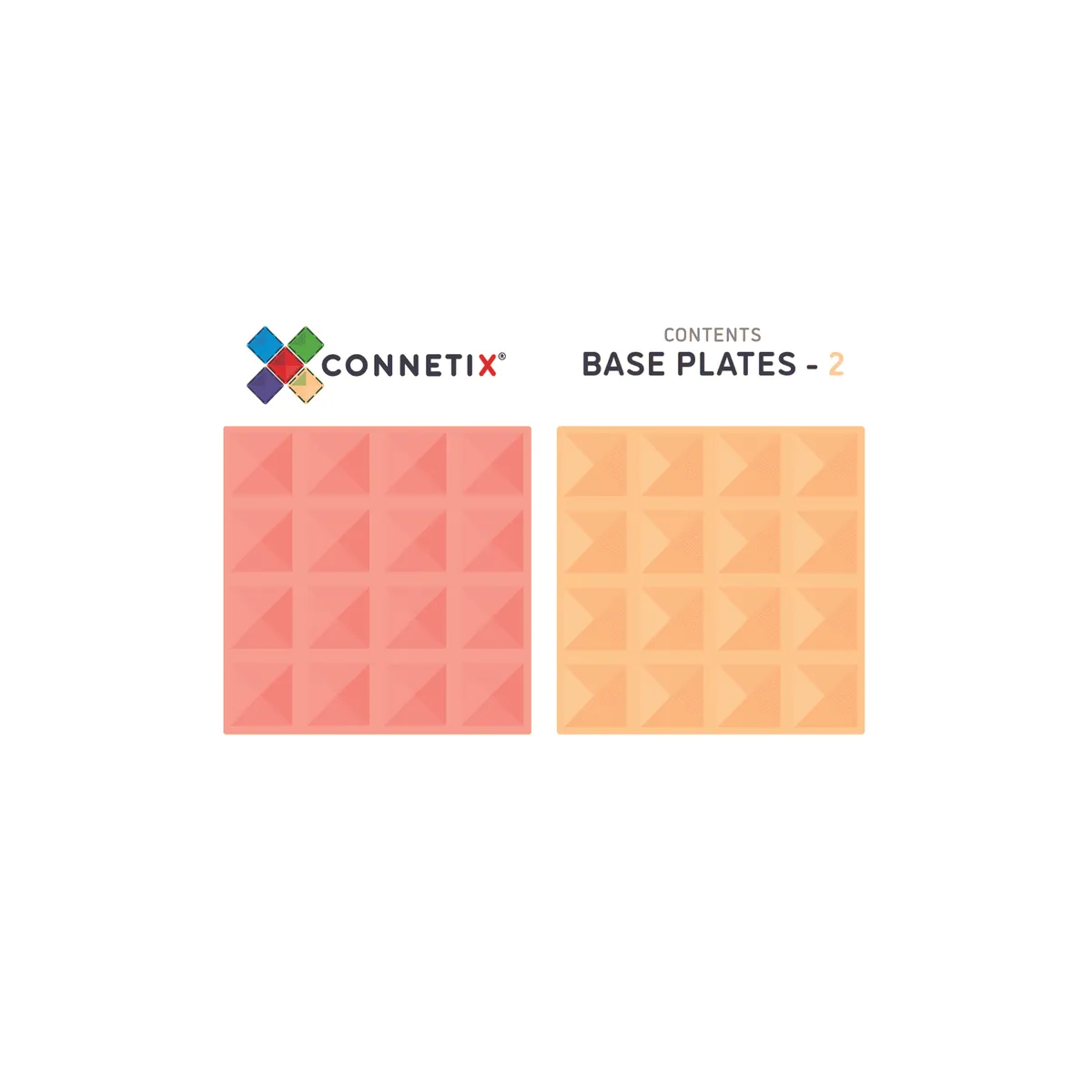 Connetix 2 piece lemon and peach base plates