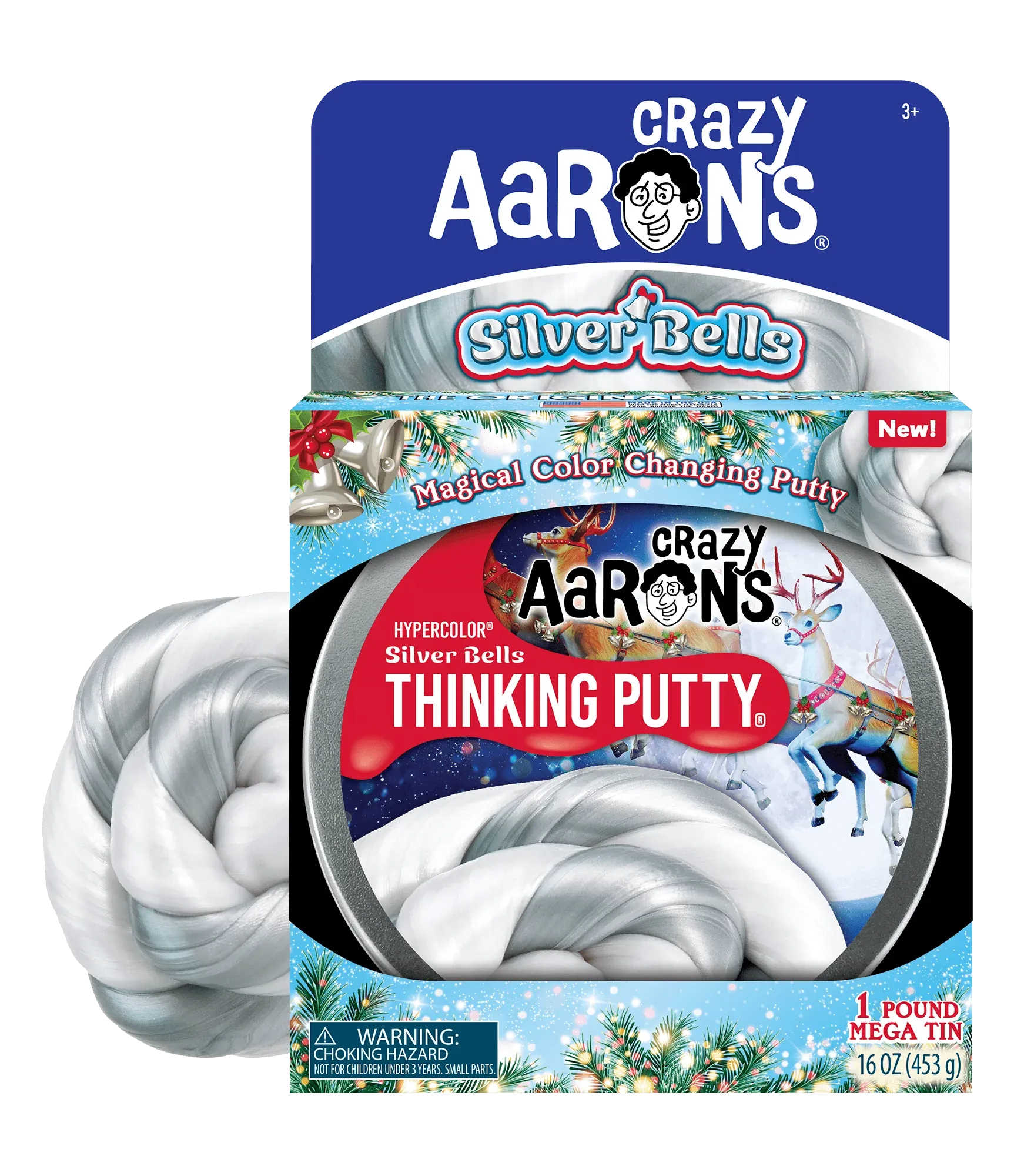 Crazy Aaron's Mega 1 Pound Tin - Silver Bells