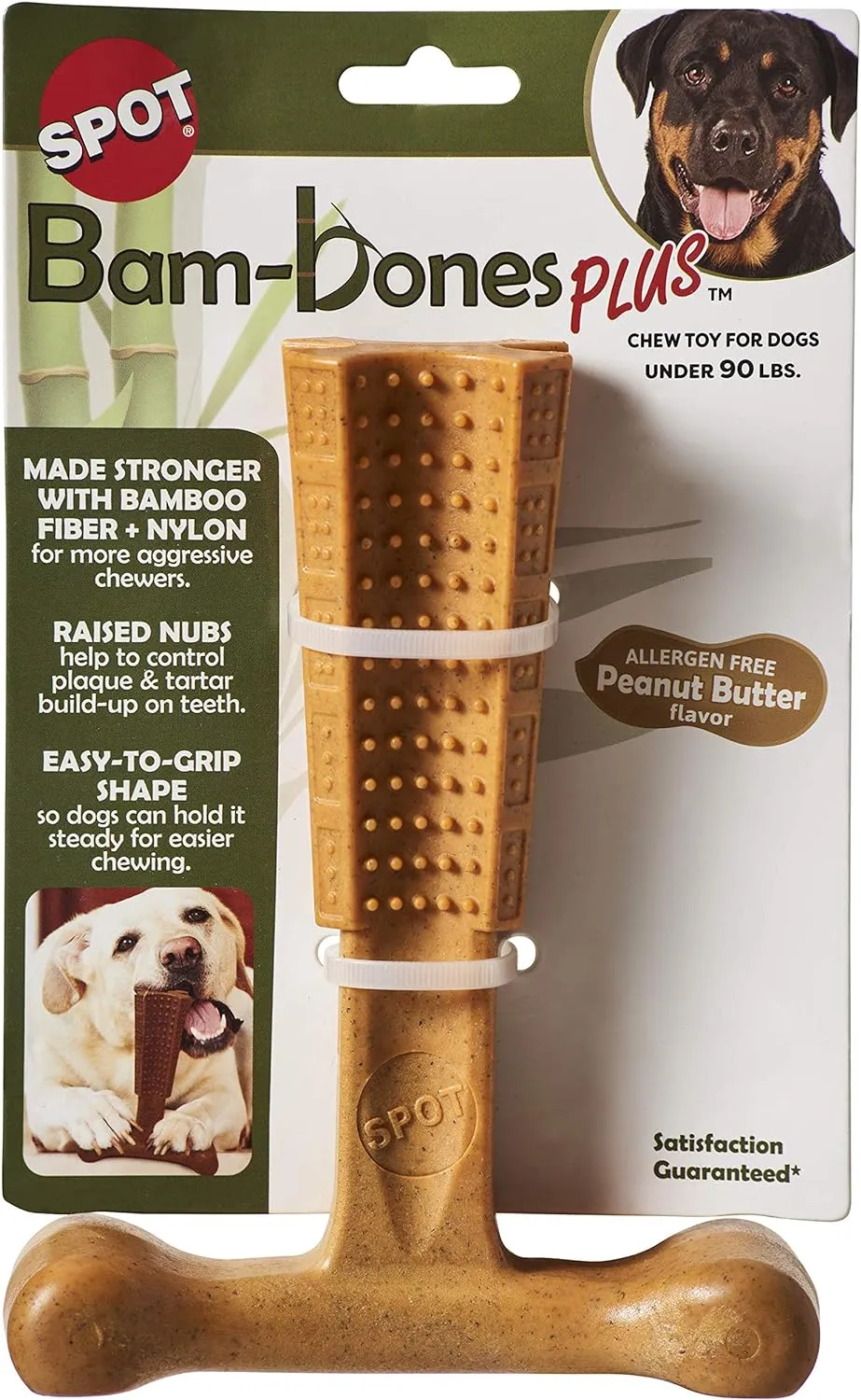 Ethical Pet Bam-Bones Plus Peanut Butter Tough Chew Dog Toy