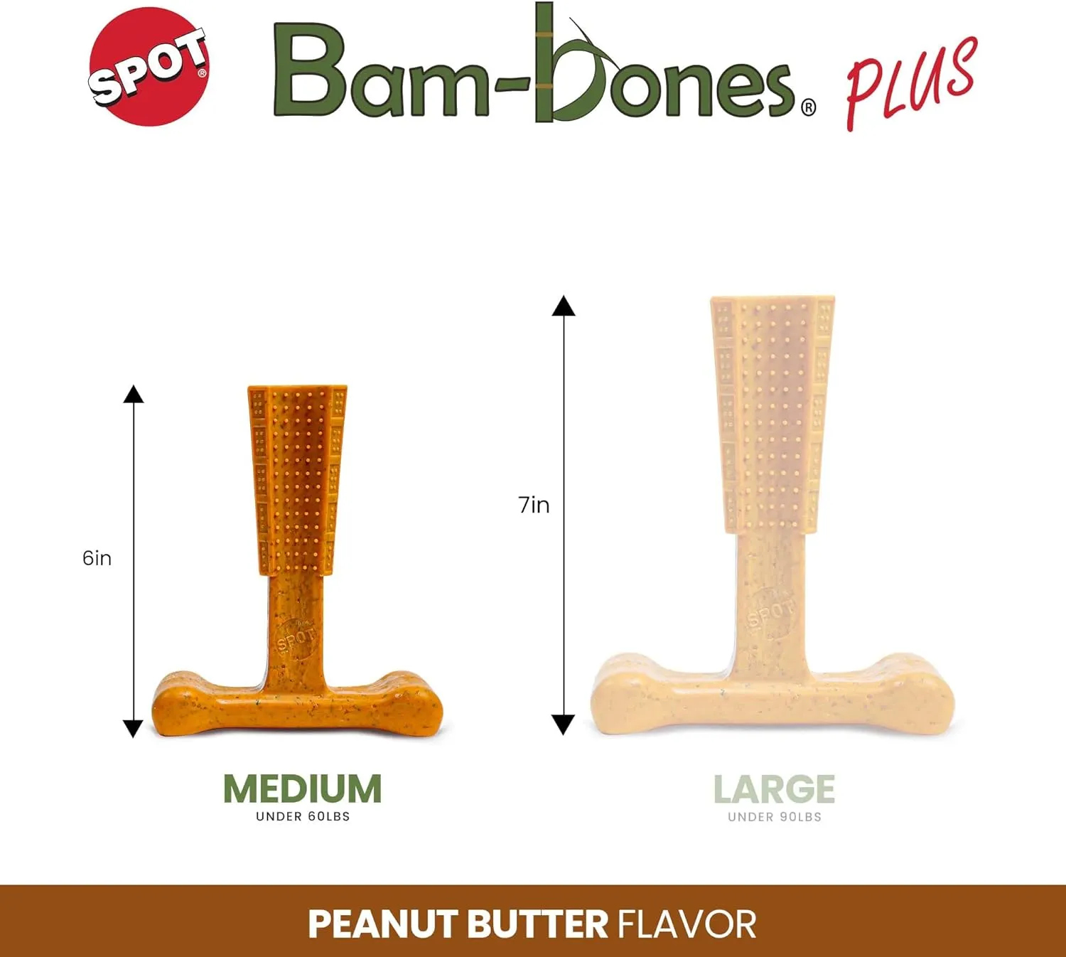 Ethical Pet Bam-Bones Plus Peanut Butter Tough Chew Dog Toy