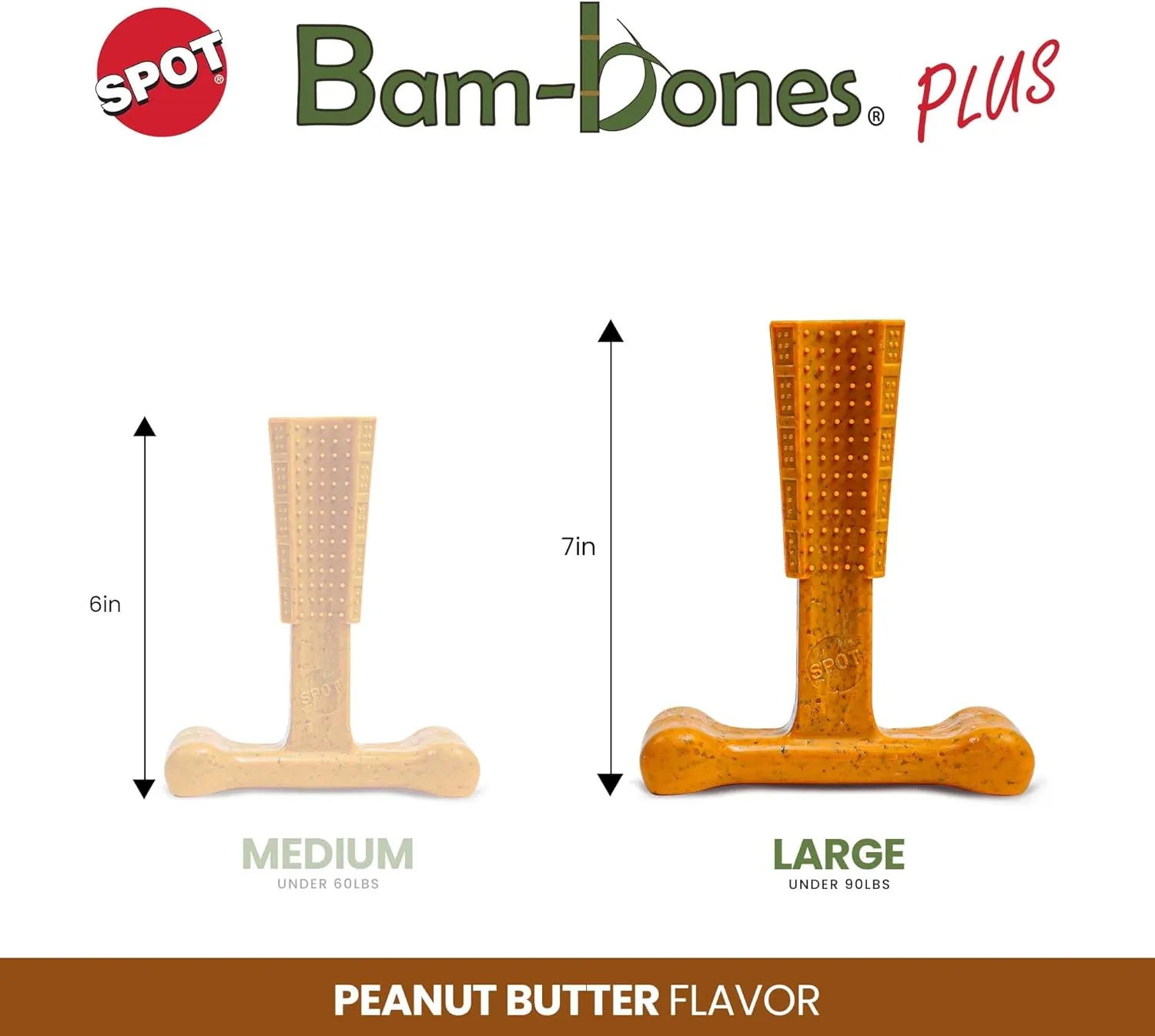 Ethical Pet Bam-Bones Plus Peanut Butter Tough Chew Dog Toy