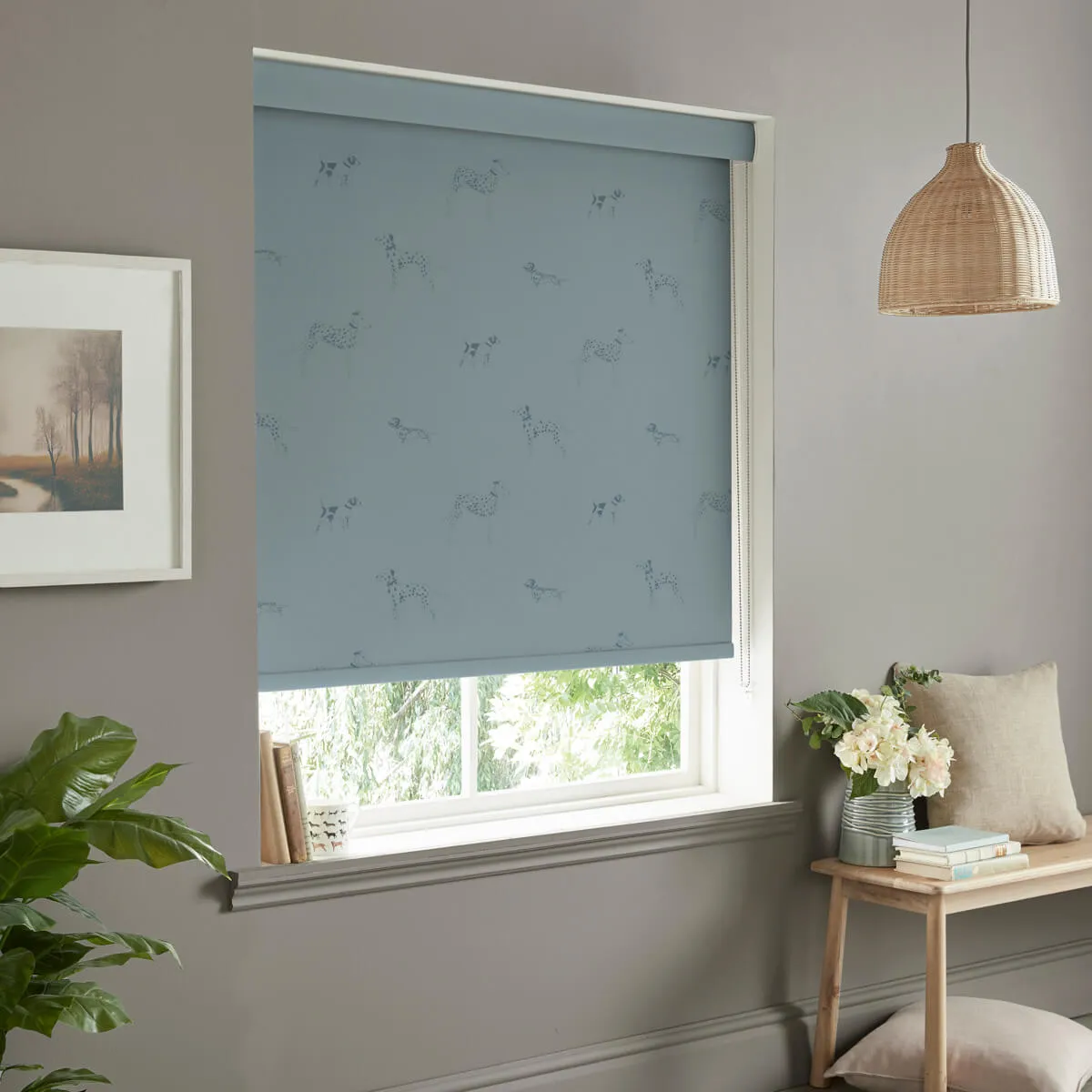 Fetch Teal Roller Blind Sample