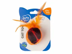 Flash Ball with feathers 12x4x4,5cm orange