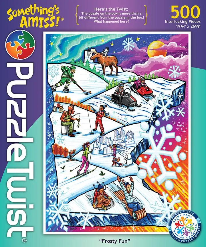 Frosty Fun 500 Piece Puzzle Twist Jigsaw Puzzle - Quick Ship