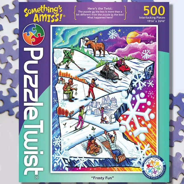 Frosty Fun 500 Piece Puzzle Twist Jigsaw Puzzle - Quick Ship