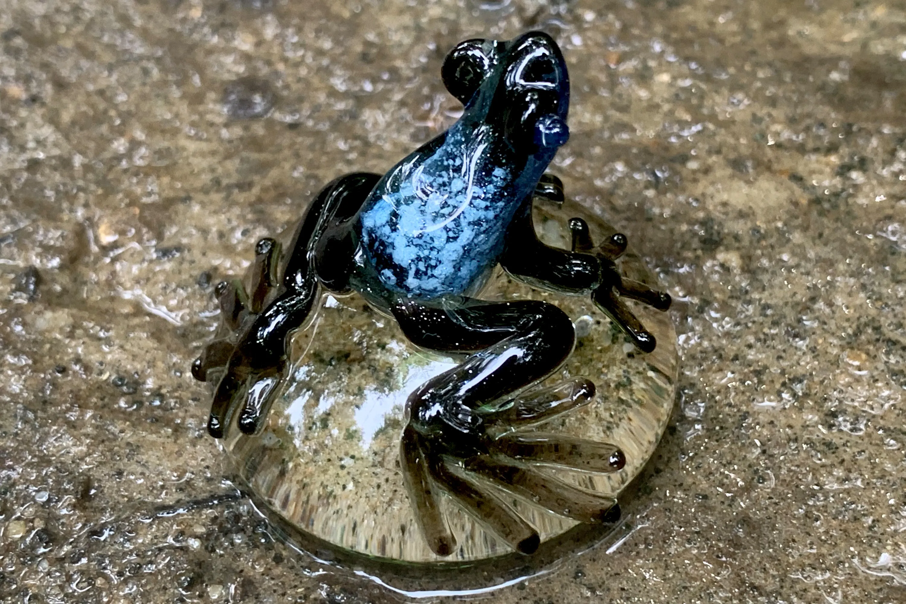 Glass Peeper Frog with Cremation Ash