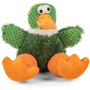 GoDog Checkers Sitting Duck Squeaky Plush Dog Toy, Large