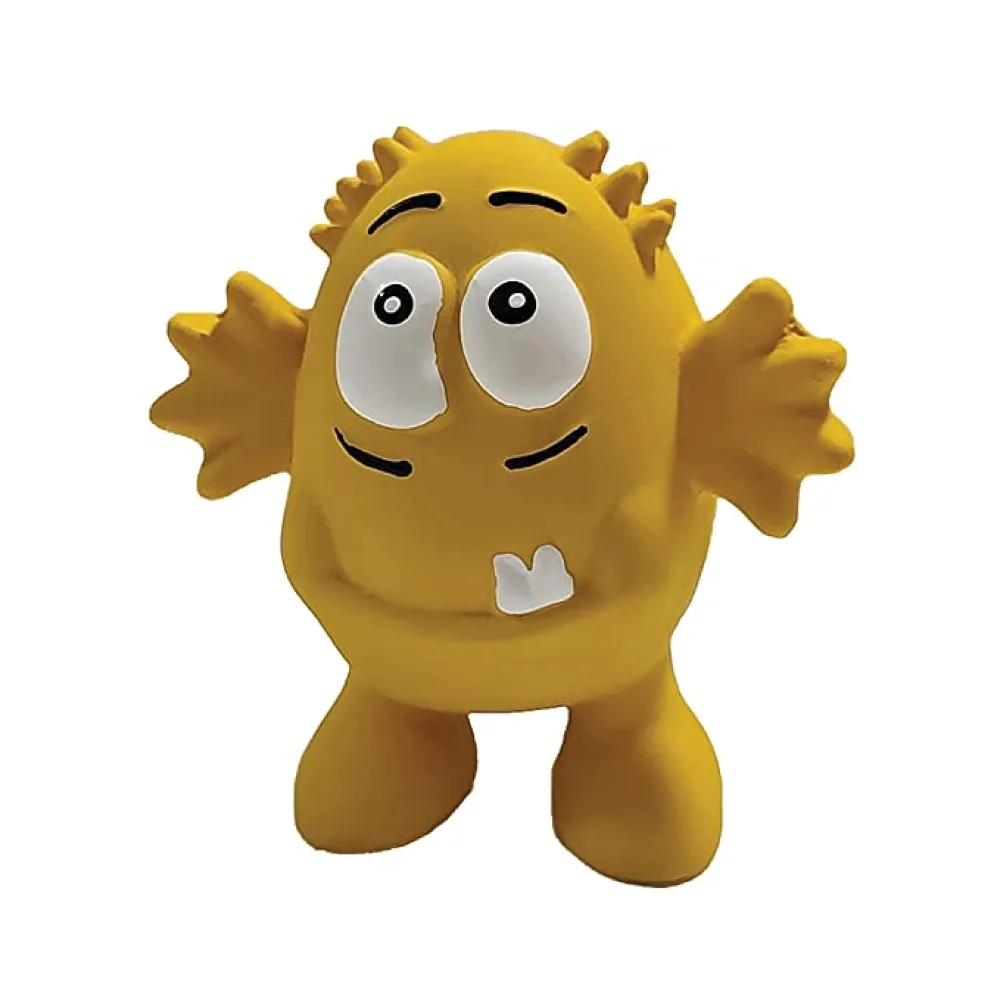 Goofy Tails Latex Yellow Monster Toy for Dogs (Yellow)