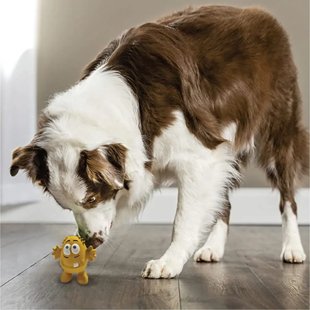 Goofy Tails Latex Yellow Monster Toy for Dogs (Yellow)