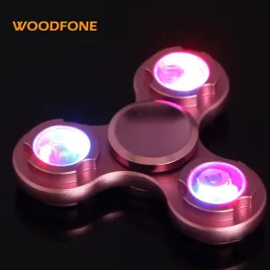 Hand Spinner Aluminum Alloy Gyro Metal LED Light Finger