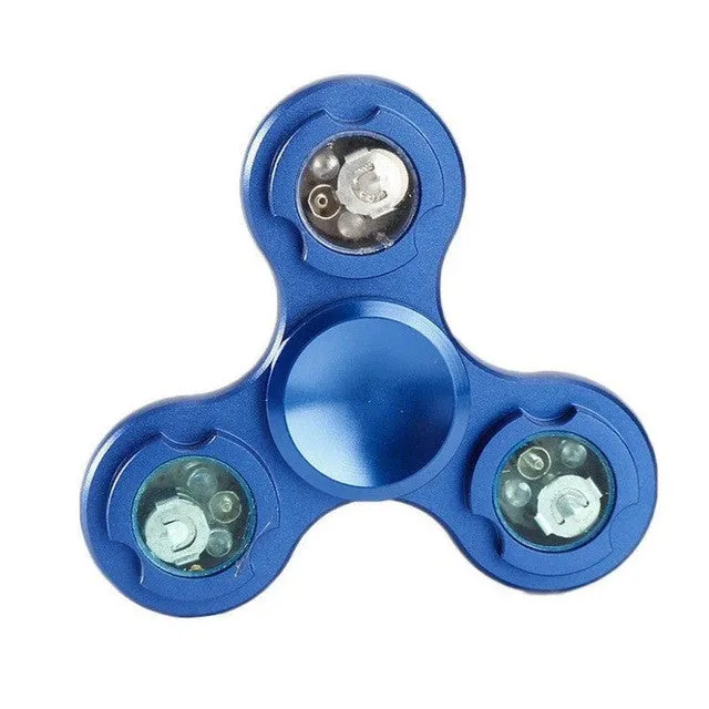 Hand Spinner Aluminum Alloy Gyro Metal LED Light Finger