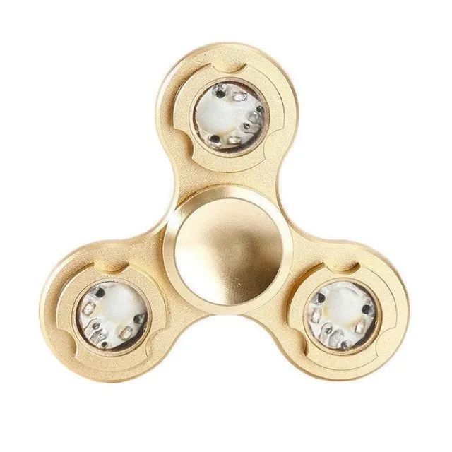 Hand Spinner Aluminum Alloy Gyro Metal LED Light Finger