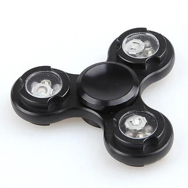 Hand Spinner Aluminum Alloy Gyro Metal LED Light Finger