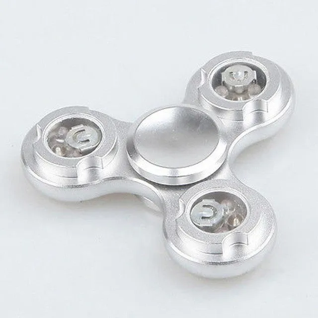 Hand Spinner Aluminum Alloy Gyro Metal LED Light Finger