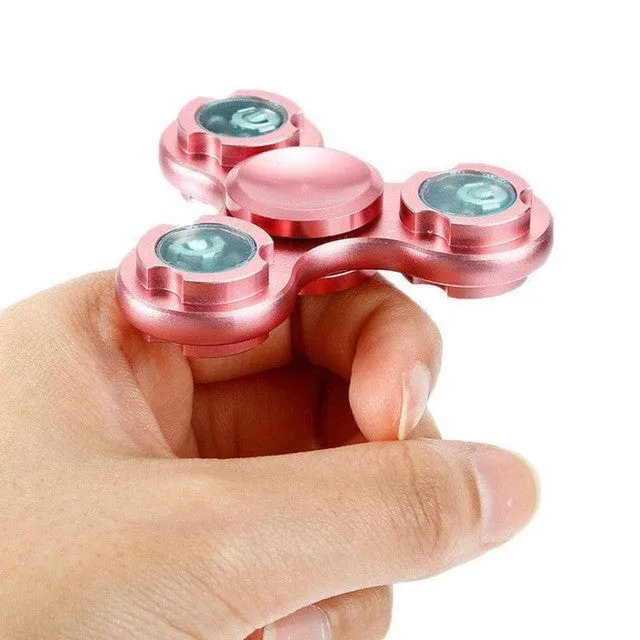 Hand Spinner Aluminum Alloy Gyro Metal LED Light Finger