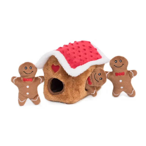 Holiday Burrow Dog Toy - Gingerbread House