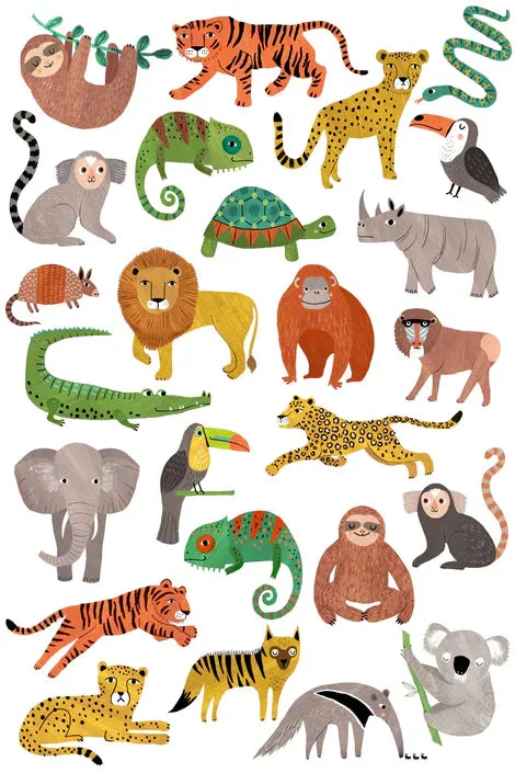 Jungle Animals Temporary Tattoos