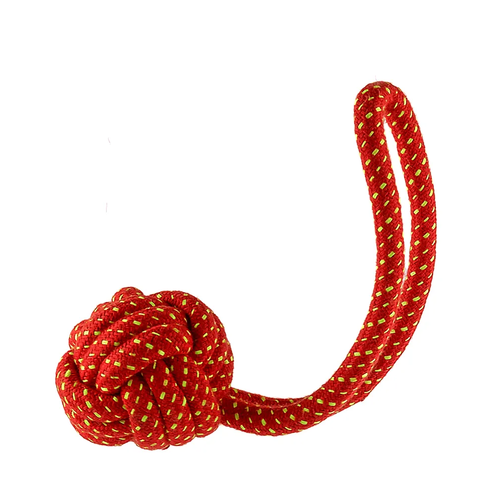 Kiki N Pooch Rope Handle Ball Toy for Dogs (Assorted)