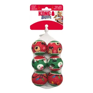 KONG Holiday SqueakAir Balls Dog Toys, 6-pack