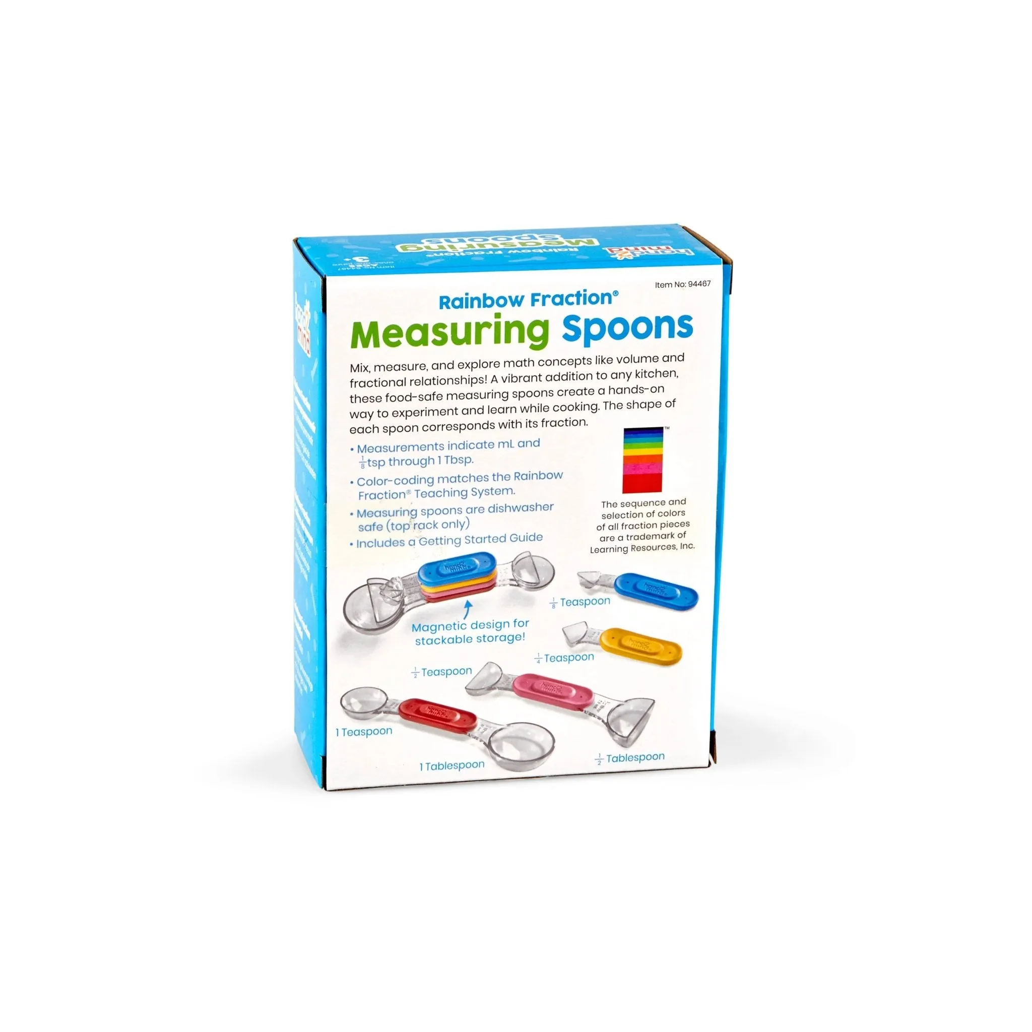 Learning Resources Rainbow Fraction Measuring Spoons