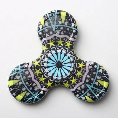 (LONSUN)Kaleidoscope color Creative Fidget Spinner LED ABS Plastic EDC Toys Hand Spinner LED Spinning Top Anti Stress Toys