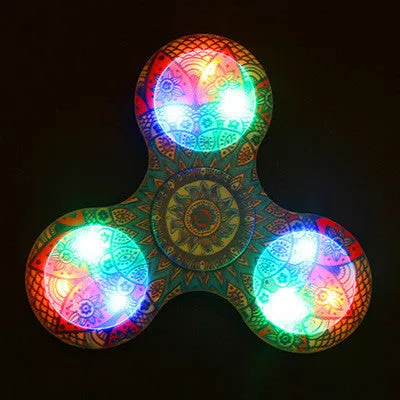 (LONSUN)Kaleidoscope color Creative Fidget Spinner LED ABS Plastic EDC Toys Hand Spinner LED Spinning Top Anti Stress Toys