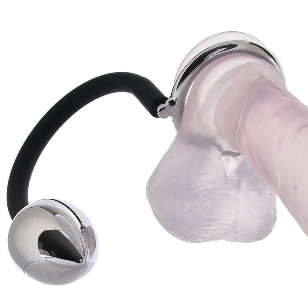 Master Series Tug   Plug Cock & Ball Ring With Plug