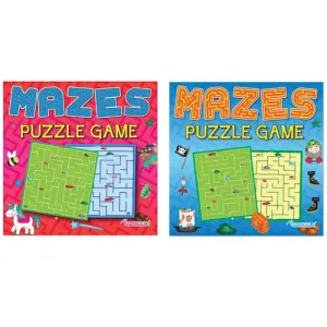 Mazes Puzzle Book - Assorted Challenging Mazes High Quality Relaxing Brain Teasers