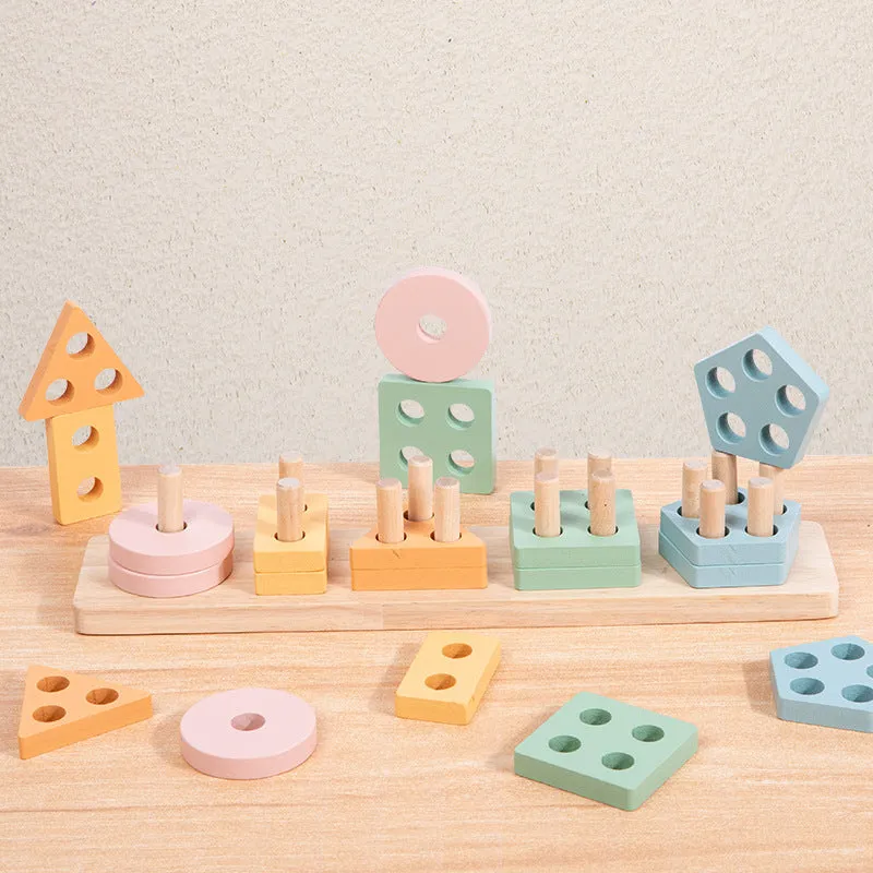 Montessori Geometric Shape Wooden Educational Toy Set for Children