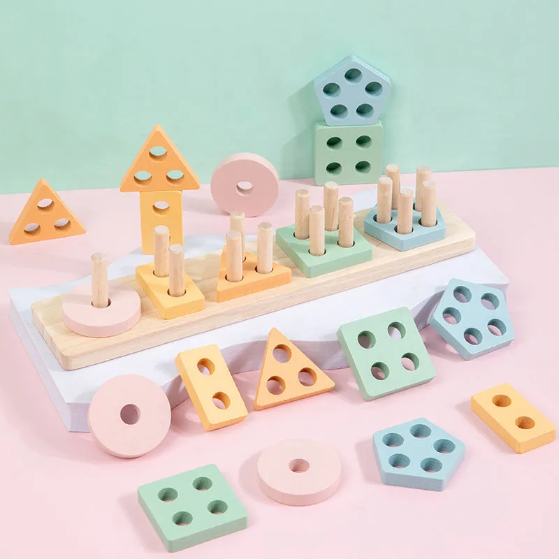 Montessori Geometric Shape Wooden Educational Toy Set for Children