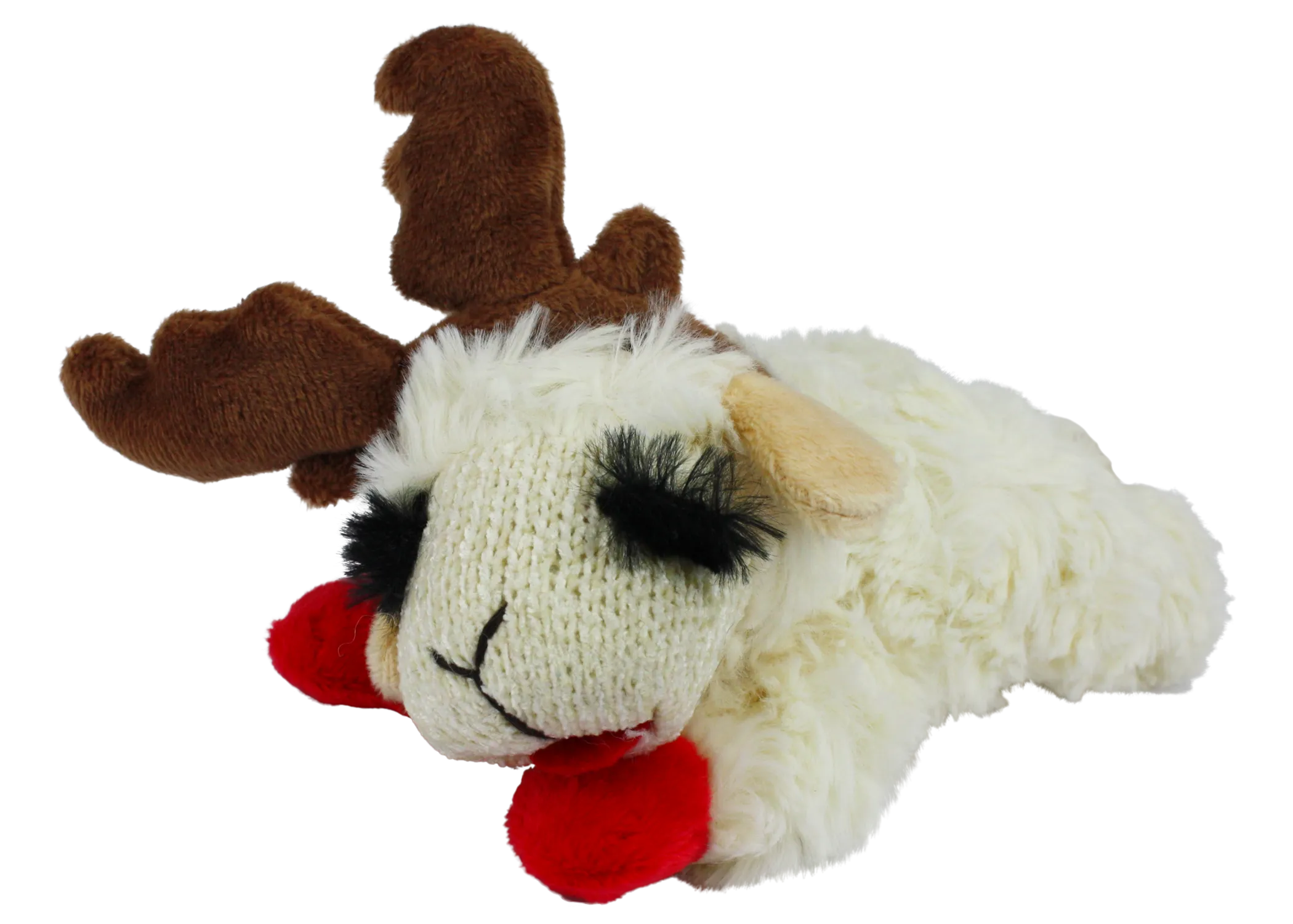 Multipet Lamb Chop with Antlers Plush Dog Toys