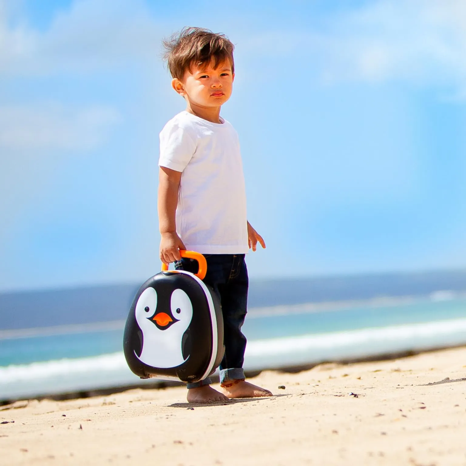 My Carry Potty - Penguin Travel Potty, Award-Winning Portable Toddler Toilet Seat for Kids to Take Everywhere