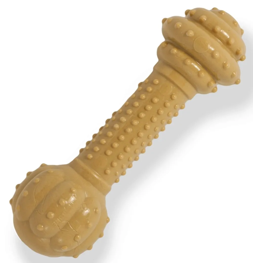 Nylabone DuraChew Peanut Butter Barbell Chew Medium Dog Toy