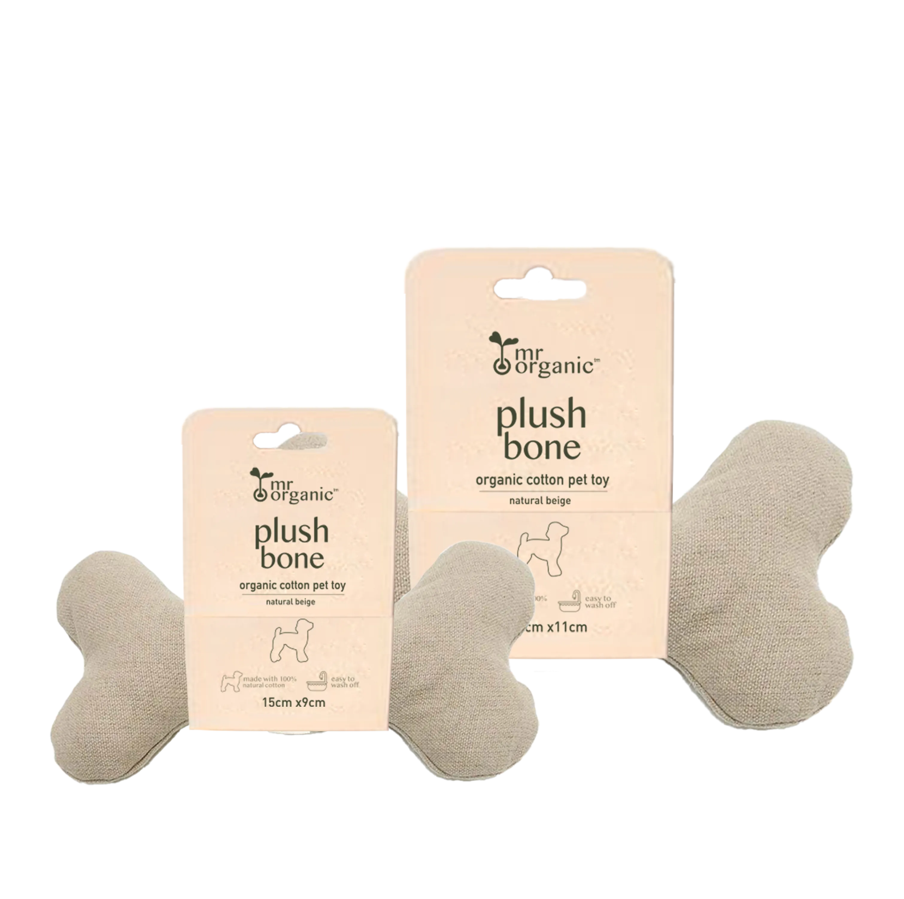 organic Cotton Dog Bone ( natural beige )  LARGE