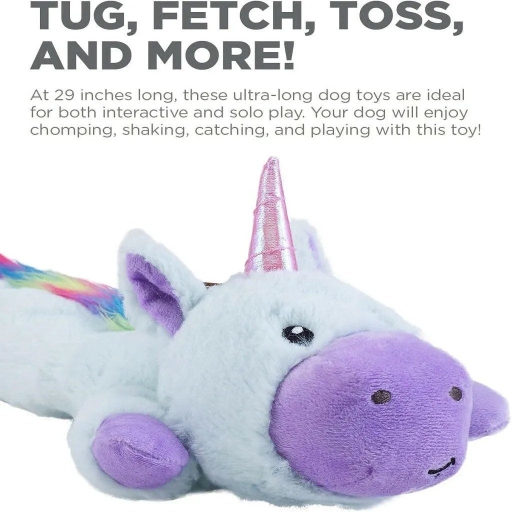 Outward Hound Longidudes Unicorn Plush & Squeaky Tug Toy For Dog