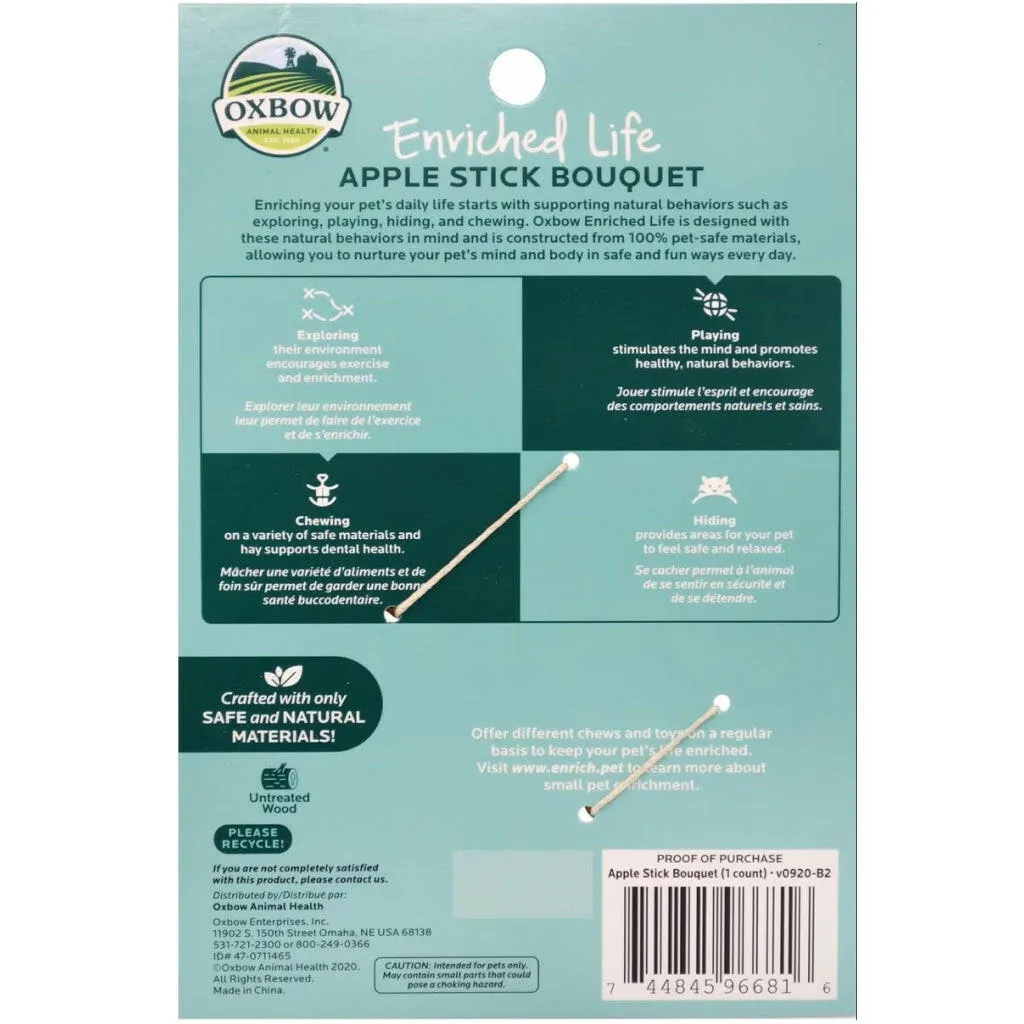 Oxbow Animal Health Enriched Life Apple Stick Bouquet Small Animal Chew Toy