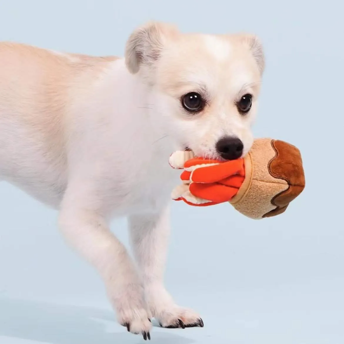 Petkin - Adorable Octopus Takoyaki Sniffing Squeaky Dog Toy