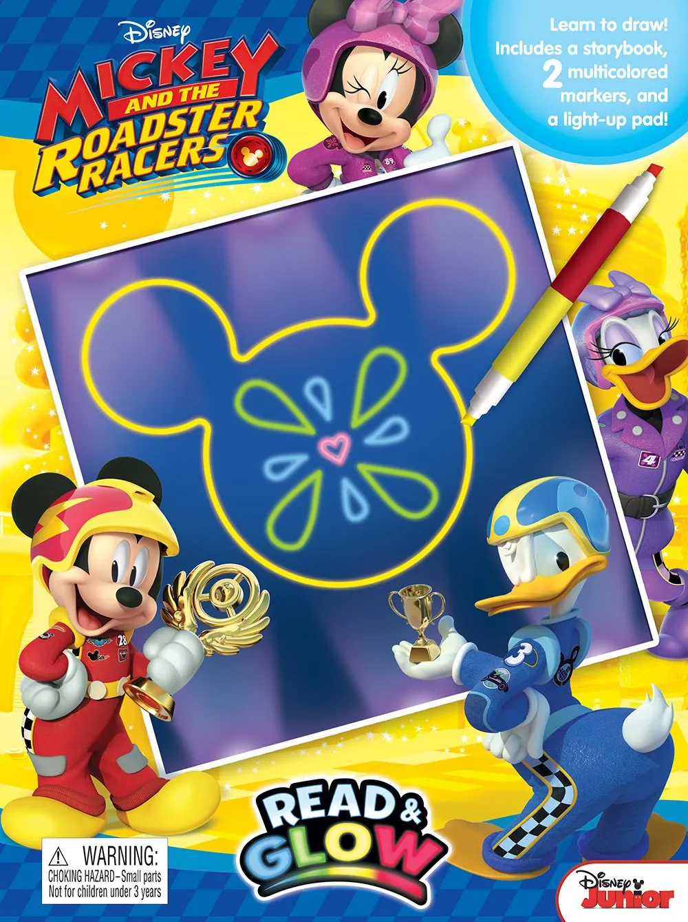 Phidal Disney Mickey and The Roadster Racers Read & Glow - English