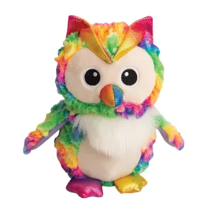 Snugarooz Hootie the Owl Rainbow Crinkle & Squeak Dog Toy (8")